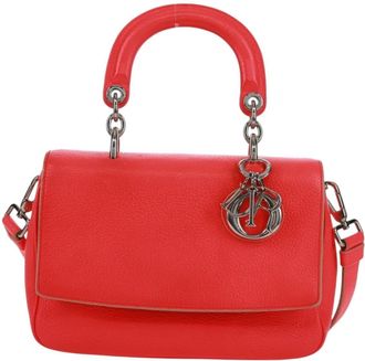 Dior Be Dior Bag Pebbled Leather Red Leather Handbag (Pre-Owned)