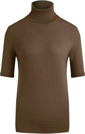 12 Storeez Top a collo alto con maniche corte - Marrone