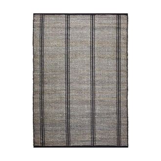 Decoclico Alfombra de yute y algod&oacute;n trenzado crudo y negro 200 x 300 cm