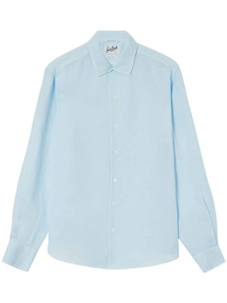 MC2 Saint Barth Long-Sleeved Linen Shirt with Classic Collar