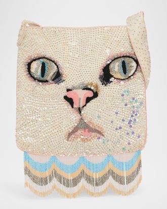 Valentino Garavani Le Chat De La Maison Beaded Cat Crossbody Bag