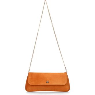 Ursula Mascar&oacute; Medium Leather Clutch With Cross Body Chain Strap in Rust at Nordstrom