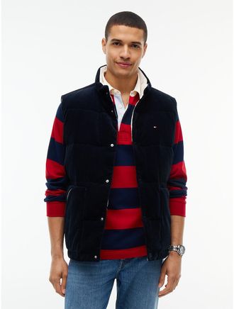 Tommy Hilfiger Mens Reversible Down Vest - Navy Blue - XL