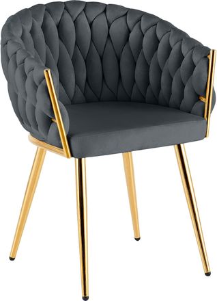 Clp Silla De Comedor Molise Terciopelo Dorado Gris Oscuro Terciopelo
