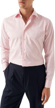 Eton Contemporary Fit Twill Dress Shirt in Pink at Nordstrom, Size 16.5