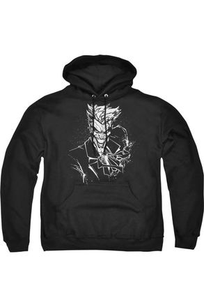 Gildan Batman Jokers Splatter Smile Adult Pull Over Hoodie / Hooded Sweatshirt