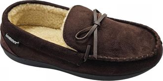 Isotoner Mens Microsuede Nigel Moccasin Slipper In Dark Chocolate