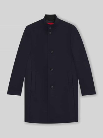 HUGO BOSS Regular Fit Wollmantel mit Stehkragen Modell MINTRAX2541 in Marine, Gr&ouml;&szlig;e 48