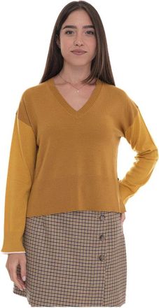 Pennyblack Dance V-neck Pullover - Dames - V-hals truien - Geel - M - Wol - Truien & Vesten