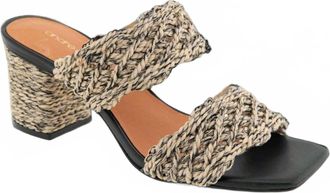 Andr&eacute; Assous Womens Drew Sandals In Natural/black Raffia