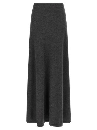 Balenciaga Womens Maxi Wool Skirt