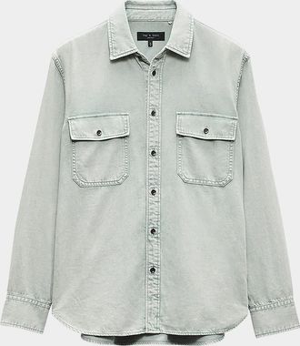 Rag & Bone Mens Featherweight Denim Overshirt