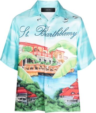 Amiri Eden Rock bowling shirt - men - Silk - M - Blue
