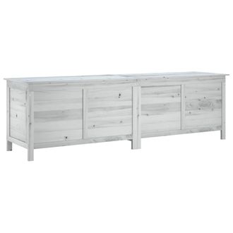 Berkfield Home Garden Storage Box White 198.5x50x56.5 cm Solid Wood Fir