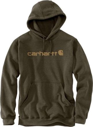 Carhartt Work in Progress Signature Logo Sweatshirt Hoodie f&uuml;r Herren | oliv/braun