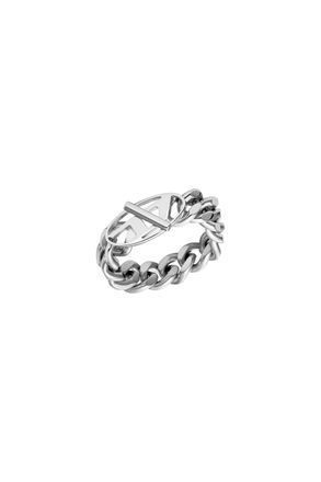 Diesel Stainless Steel Soft Chain Ring - Rings - Unisex - Silver