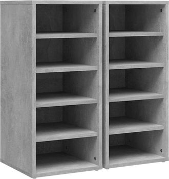 vidaXL Vidaxl - Muebles zapateros 2uds contrachapado gris hormigón 31,5x35x70cm