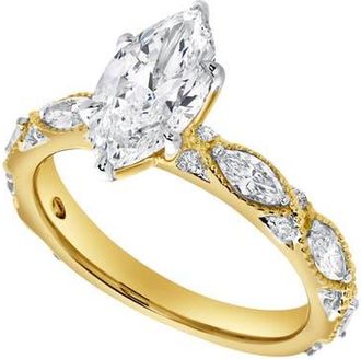 LuvMyJewelry Althea 2.15CT Marquise Cut Lab Diamond Engagement Ring 14K Gold in 14K Yellow Gold at Nordstrom, Size 7