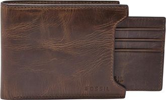 Fossil Wallet for Men Derrick, 100% Leather Bifold Dark brown 11.5 cm L x 2 cm W x 9 cm H ML3685201