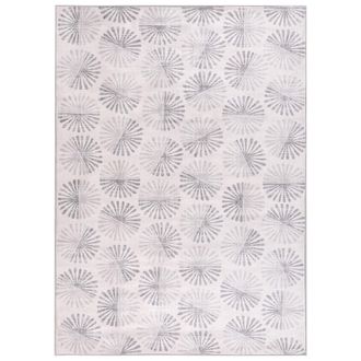 Beliani Alfombra 160 X 230 Cm De Tela Sala De Estar Dormitorio Apto Para Calefacci&oacute;n Por Suelo Radiante Base Antideslizante Blanco Crema Catak