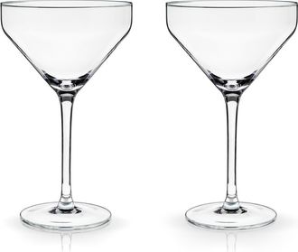 Viski Raye Crystal Angled Martini Glasses Set of 2 in Clear at Nordstrom