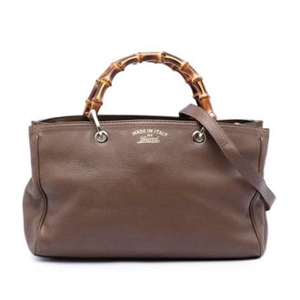 Gucci Pre-owned Gucci Medium Calfskin Bamboo Shopper Satchel Ladies HQS6NLRJA3PBSCGG
