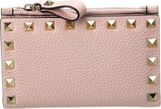 Valentino Rockstud Grainy Leather Card Case