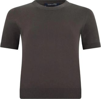 Max Mara Smmgiulietta Maglia Canottiera Top - Dames - T-shirts - Grijs - S - Katoen - Tops