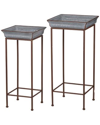 A&B Home Discontinued A&B Home Set Of 2 Shelburne Plant Stands