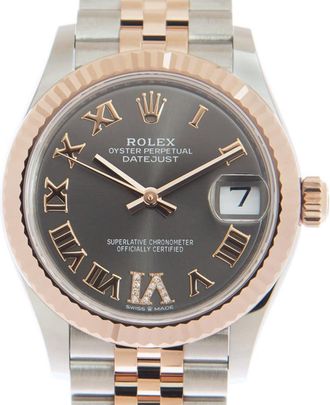 Rolex Datejust 31 Rhodium Diamond Dial Automatic Ladies Steel and 18kt Everose Gold Jubilee Watch 278271DRRDJ