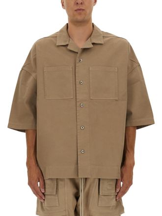 Rick Owens Brown Oversized Solid Shirt
