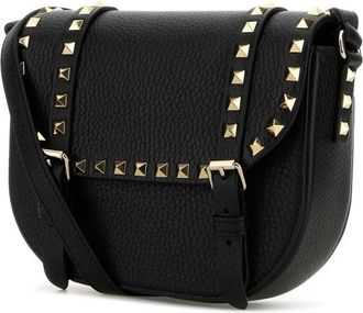 Valentino Garavani Black Leather Rockstud Crossbody Bag
