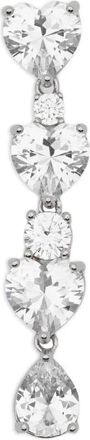 Self Portrait Crystal Heart Tiered Earrings - Dames - Oorbellen - Grijs - ONE Size - Accessoires
