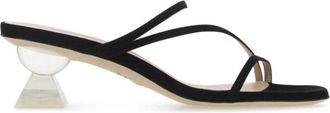 Stuart Weitzman 50mm Lucite Sculpt sandals - women - Suede - 35,5 - Black