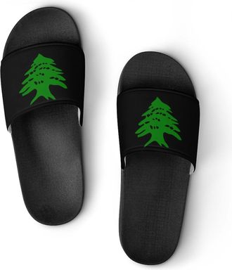 Generic Lebanese Flag Unisex Beach Slippers & Pool Slides Anti-Slip House Shoes for Home Outdoor