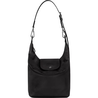 Longchamp Medium Le Pliage Xtra North/South Leather Hobo Bag in Black at Nordstrom