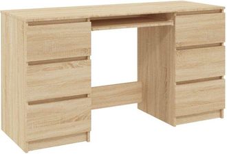 vidaXL Writing Desk Sonoma Oak 140x50x77 cm Engineered Wood Vidaxl