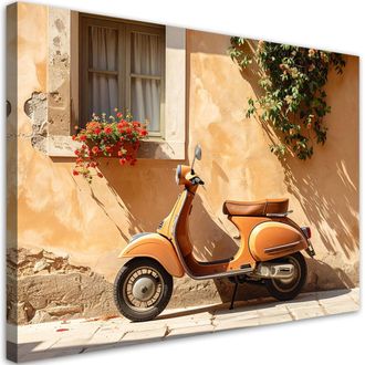 Feeby Cuadro Sobre Lienzo, Scooter Vespa Toscana, 100x70