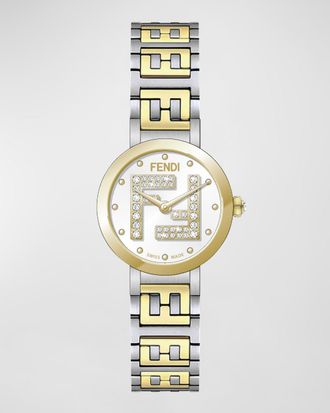Fendi Forever Fendi FF Diamond Two-Tone Bracelet Watch, 19mm