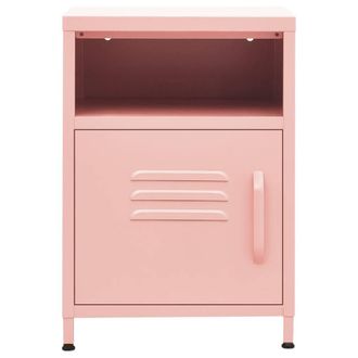 Berkfield Home Nightstand Pink 35x35x51 cm Steel | Size: 35 x 35 x 51 cm
