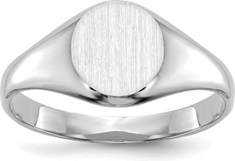 Diamond2Deal 14k White Gold Closed Back Signet Ring