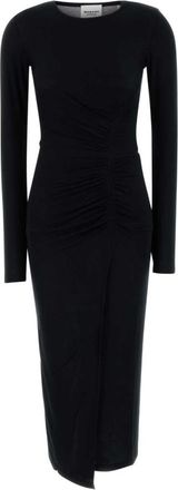 Isabel Marant Black Jelina Long Draped Jersey Dress