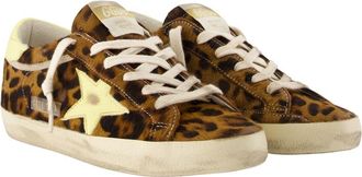 Golden Goose Womens Super Star Sneakers - Golden Goose Deluxe Brand Leather Printed Calfskin Shoes