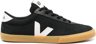 Veja Mens Volley Canvas Suede T Toe Sneakers In Black / Gum