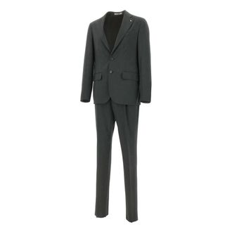 Corneliani Single Breasted Suits, male, Green, Size: 2XL Single-breasted Peak-lapel Suit