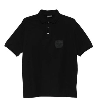 Emporio Armani Black Shirt Collar Polo
