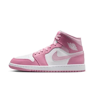 Nike Jordan Womens Air Jordan 1 Mid Shoes in Pink | BQ6472-605