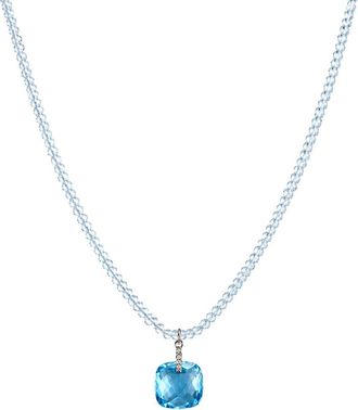 Jewelmak 14K Blue Topaz Necklace