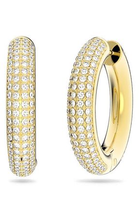 Swarovski Dextera Crystal Hoop Earrings in Gold at Nordstrom