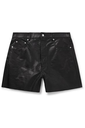 Rick Owens Geth Wide-Leg Leather Shorts